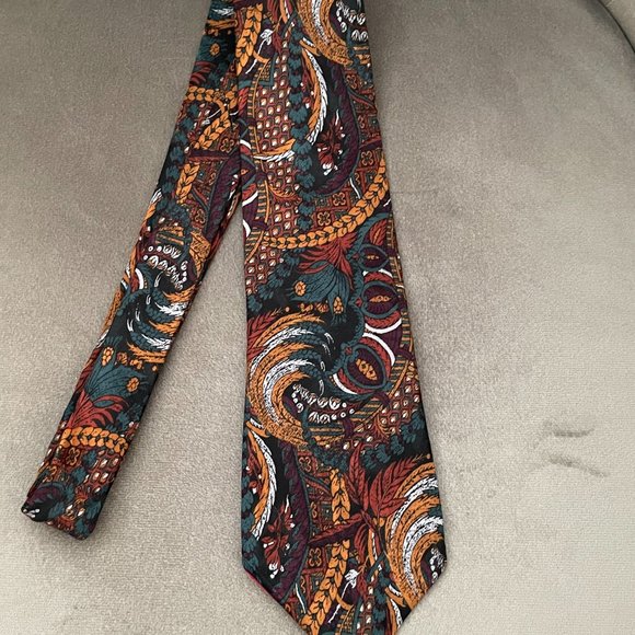 Hardy Amies Men's Colorful Silk Tie - Picture 2 of 4